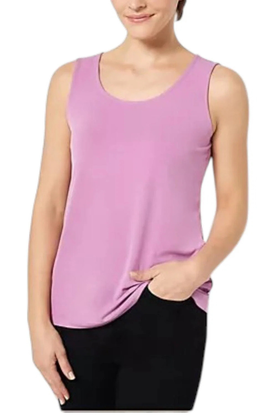Susan Graver Women's Liquid Knit Tank Lilac - Regular